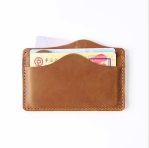 Tarjetero de Cuero Genuino de Vaca de Grano Completo con Logotipo Personalizado OEM ODM, Venta al por Mayor de Fábrica, Tarjetero de Cuero Crazy Horse - Product Image 3