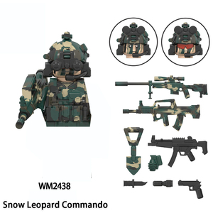 Figurines de soldats de l'équipe d'assaut Léopard des neiges des forces spéciales WM6147 de la Seconde Guerre mondiale, blocs de construction, armes de l'armée, briques, jouets pour enfants - Product Image 2