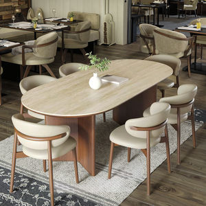<span class=keywords><strong>Tavolo</strong></span> da Pranzo Ovale in Legno da <span class=keywords><strong>6</strong></span> <span class=keywords><strong>Posti</strong></span> in Stile Nordico-Francese Retrò con Sedie per Ristorante e Mobili da <span class=keywords><strong>Cucina</strong></span> - Product Image 3