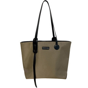 Sac fourre-tout pour femme en nylon noir kaki avec fermeture éclair, sac à bandoulière pour les trajets quotidiens, couleur unie, grande capacité - Product Image 5