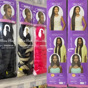 Extensions <span class=keywords><strong>de</strong></span> cheveux synthétiques pour <span class=keywords><strong>tresses</strong></span> jumbo pré-étirées 165g 82 pouces, style Yaki africain lisse, pour crochet, coiffage à l'eau chaude, pour dropshipping - Product Image 2