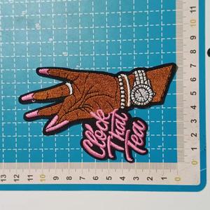 Best-selling <b>Clock</b> That Tea Beauty Patches Iron on Embroidery Accessories Patches for Clothing/jacket/pants/shoes - Product Image 2
