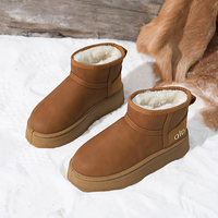 Bottes de neige mi-mollet chaudes et tendance pour femme, en fausse fourrure de renard, mignonnes et duveteuses, de haute qualité, vente en gros d'usine