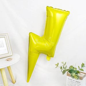 Ballons en feuille d'aluminium dorés en forme de foudre, ballons en mylar brillants en forme de foudre pour la décoration d'anniversaire de super-héros pour enfants - Product Image 2