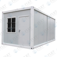 Unité de conteneur modulaire préfabriquée FLKT Easy Moving Flatpack avec poche pour chariot élévateur, bureau de chantier