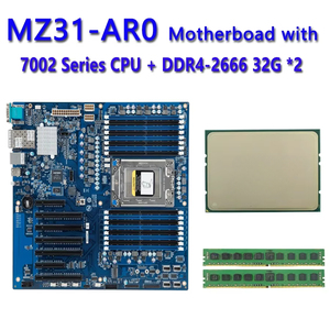 MZ31-AR0 anakart + 32GB <span class=keywords><strong>DDR4</strong></span>-2666 <span class=keywords><strong>RAM</strong></span> + EPYC 7502P 7452 7402P 7402 7352 7302P 7302 7282 7272 7262 7252 P CPU 7232 - Product Image 2