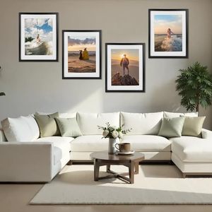 Cadre <span class=keywords><strong>photo</strong></span> en bois écologique de 8.5x11.25 pouces Cadre d'affichage pour magazines de sport classiques avec tapis pour photos et projets de bricolage - Product Image 5