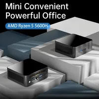 Mini PC R5 AMD Ryzen 5 5600H DDR4 3200MHz 16 Go de RAM 512 Go SSD M.2 2280 NVMe Wifi6 BT5.3 PCIE3.0 Ordinateur de jeu, de bureau et DIY