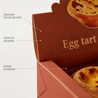 Boîte à tartelettes en carton alimentaire personnalisable avec logo, avec séparateurs et fenêtre, pour pâtisseries, desserts, emballage à emporter, vente en gros