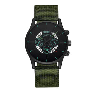 Montres à <span class=keywords><strong>bracelet</strong></span> en nylon tressé tendance pour hommes et femmes, montres de couple, montres sport à quartz - Product Image 3