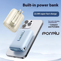 Banque d'alimentation portable PORPIU Super Rapide 22,5W avec écran LED, sortie Type-C, 20000mAh, avec interface Micro USB