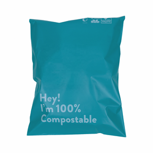 Embalaje biodegradable con logotipo impreso personalizado, venta al por mayor, ecológico, verde azulado, compostable, bolsas de envío para ropa - Product Image 4