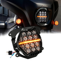 Phares LED Black Horse Leader, phare LED pour moto Indian Roadmaster 2019/2025, lampe avant modifiée