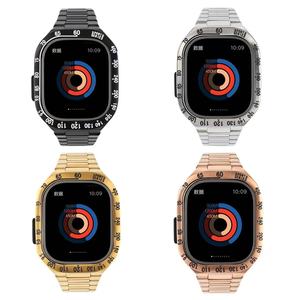 Forwelleny Bracelet en métal de 49 mm en acier inoxydable gradué pour hommes, style course, pour <span class=keywords><strong>Apple</strong></span> Watch Band 8 Ultra - Product Image 2