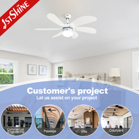 Ventilateur de plafond 1stshine AC Motor, style classique moderne, intérieur, 42 pouces, télécommande, faible bruit, avec lumière LED