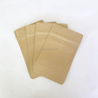 Bruine Kraft Stand-up Pouches met transparant venster, hersluitbare ziplock zakken, hitte-sealbaar voor gedroogd fruit, koffiebonen en snacks