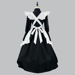 Black And White Maid Costume Lolita Style Long Dress For Cosplay Role Playing Drama Anime Games - Product Image 3