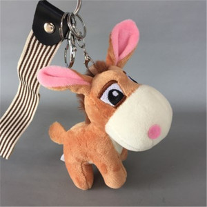 Peluche a forma di asino: grande asino seduto e mini asino portachiavi, bambola di peluche, <span class=keywords><strong>animale</strong></span> da fattoria, regalo morbido per bambini - Product Image 1
