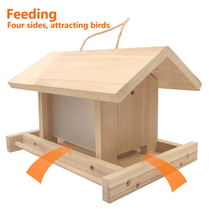 Nichoir en bois brut en gros, écologique, en pin naturel, pour la peinture, le bricolage, la décoration de jardin, nid d'<span class=keywords><strong>oiseau</strong></span> - Product Image 4