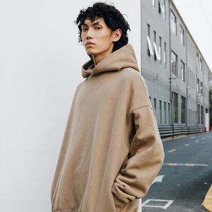Sudaderas con Capucha de Lujo de Algodón de Doble Capa, Gruesas y Pesadas, Negras, Personalizadas de Estilo Hip Hop, Sin Etiquetas - Product Image 2