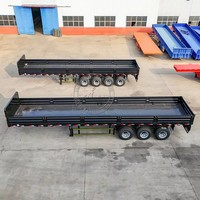 Semi-remorque à ridelles basculantes tri-essieux de 40 tonnes, personnalisée en Chine, pour le transport de conteneurs de 40 pieds, à vendre