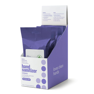 OEM Lingettes désinfectantes hypoallergéniques pour le nettoyage des mains à la lavande biologique et à l'aloès - Product Image 4