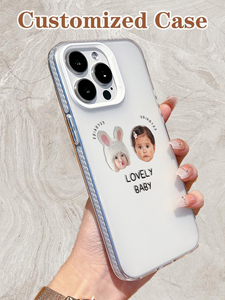 Coque de téléphone personnalisée pour jumeaux avec <span class=keywords><strong>photo</strong></span>, date et texte, 1 pièce, personnalisation transparente en TPU sans support, peinture UV pour modèles 11-17 - Product Image 5
