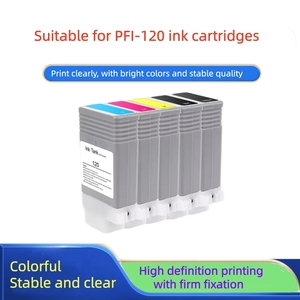 Cartouche d'encre pigmentée compatible 5 couleurs 130ML PFI-120 avec puce pour imprimantes <span class=keywords><strong>Canon</strong></span> TM-200 TM-205 TM-<span class=keywords><strong>300</strong></span> TM-305 - Product Image 1