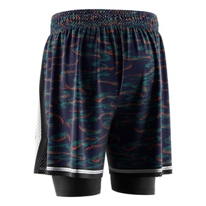 Shorts de basketball sans sous-vêtements supplémentaires, avec couche extérieure en mesh et doublure extensible de compression, conçus pour les joueurs de basket sérieux. - Product Image 6