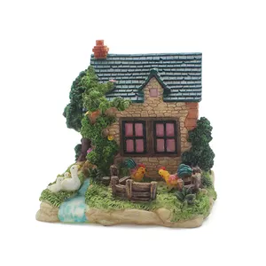 Noel Mini ev modeli dekorasyon reçine el sanatları özelleştirilmiş reçine mini ev masa dekor tatil hatıra