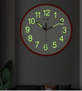 <span class=keywords><strong>Horloge</strong></span> <span class=keywords><strong>murale</strong></span> analogique à Quartz, rétro, grande veilleuse, décoration pour la maison, personnalisées, fluorescente - Product Image 6