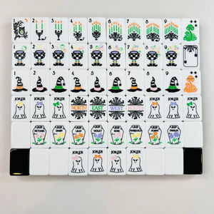 Set di Tessere Mahjong Americano di Lusso per Halloween, 2 Strati, 160 Pezzi, in Acrilico Inciso con Design Hocus Pocus per Serate di Gioco e Regali - Product Image 1