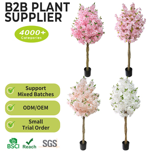 Arbre artificiel <span class=keywords><strong>en</strong></span> plastique de 1,80 m à fleurs de <span class=keywords><strong>cerisier</strong></span> (blanc rose) Sakura japonais, toucher naturel, réaliste, imperméable, pour mariage, intérieur - Product Image 2