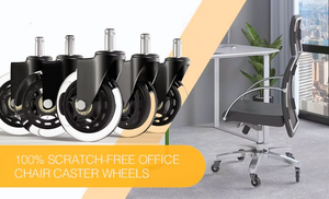 Roulettes de <span class=keywords><strong>chaise</strong></span> de bureau universelles 50/65/75PU au design moderne avec frein, style patins à roulettes <span class=keywords><strong>pour</strong></span> pieds de meubles - Product Image 2