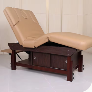 Cama eléctrica de madera maciza para masaje facial con armario y estante flotante para SPA y masaje - Product Image 2