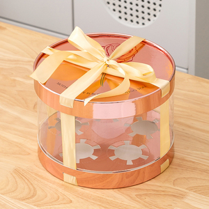 Caja Redonda Transparente para Pastel en Oro Rosa y Embalaje, Nuevo - Product Image 3