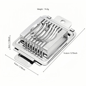 Stainless Steel Egg Slicer Multipurpose Kitchen Tool For Preserved Century Eggs With Grid Design 304 Grade Food Grade - Product Image 3