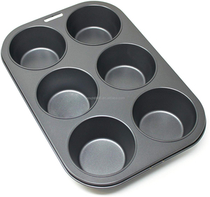 Teglia per Pudding Yorkshire Profonda con 6 Cavità Rotonde, <span class=keywords><strong>Stampo</strong></span> per <span class=keywords><strong>Muffin</strong></span> Jumbo a 6 Fori, Teglia da Forno per <span class=keywords><strong>Muffin</strong></span> e Torte, 2021 - Product Image 2