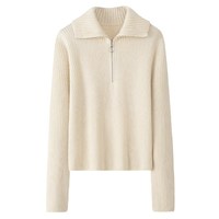 Damen Kaschmir Strickjacke mit Reiß verschluss Vintage Reiß verschluss reine Wolle Pullover Pullover Strickjacke