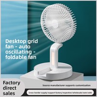 Alyster Desktop-Klappventilator, bürstenloser Motor, USB wiederaufladbar, 2000 mAh-4000 mAh, automatische Oszillation, 3 Geschwindigkeiten, 36-45 dB, leistungsstark