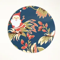 Рождественская круглая декоративная доска с рисунком падуба и старого человека 3 мм