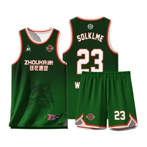 Di alta qualità ultimo Design personalizzato sublimazione basket uniforme poliestere traspirante rapido asciutto basket Jersey Set