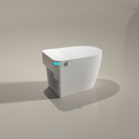 YUNJET WC intelligent avec télécommande, blanc, design épuré, à poser au sol, siège chauffant, cuvette allongée, double chasse S/P