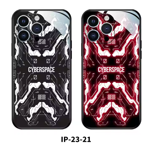Anime-Inspired LED Glass Phone Cases for iPhone 17/ Huawei/ Samsung Glowing Effect with Incoming Call Animation Model Included