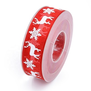 2.5CM Largeur Festive Noël Ruban Polyester <span class=keywords><strong>Organza</strong></span> avec <span class=keywords><strong>Flocon</strong></span> <span class=keywords><strong>De</strong></span> <span class=keywords><strong>Neige</strong></span> Cerf Motif pour Boîte Cadeau Décoration Pendant La Saison Des Vacances - Product Image 4