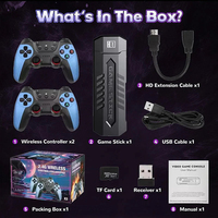 INNOASIA X2 Blue Game Stick 4K HD Portabel Linux Retro Video Game Box Machine Dua Kontroler Nirkabel 64GB/128GB Permainan