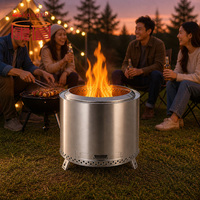 Poêle à bois portable OEM ODM KZ Y500 en acier inoxydable 304 peint sans fumée pour camping, patio et barbecue