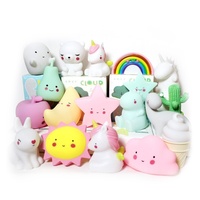 Veilleuse LED Licorne Dessin Animé Soleil Lune Étoile, Jouet Lumineux en Plastique pour Chambre d'Enfant, Figurine
