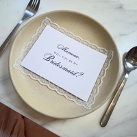 Carte d'invitation de mariage personnalisée, décoration en dentelle de luxe, lettrage en relief, dorure à chaud