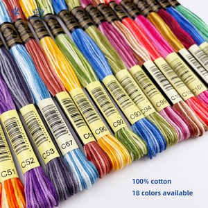 18-màu độ bền cao variegated Floss Cross Stitch thêu chủ đề cho tay đan móc may-mercerized Vải nhuộm - Product Image 4